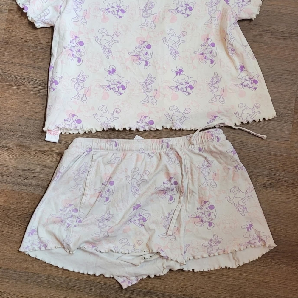 Women's Cream and Purple Sleepwear Set